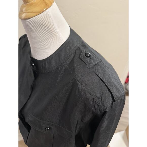 Vintage 90s Black Women’s Joan Harper Top Size 6 Long Sleeve - Picture 7 of 9